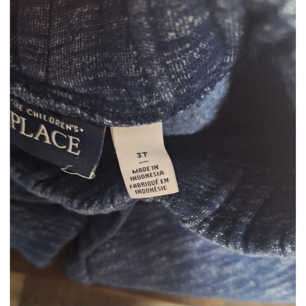 The Children's Place Toddler Boys Blue Space Dye Fleece Sweatpants Size 3T